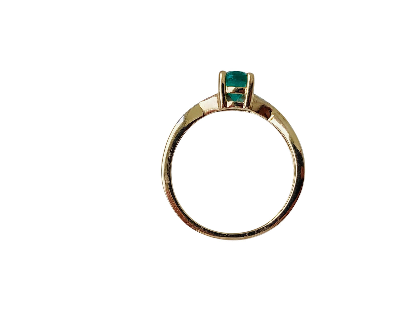 9ct Gold Emerald & Diamond Ring