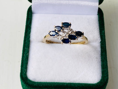 9ct Gold Sapphire & Diamond Ring