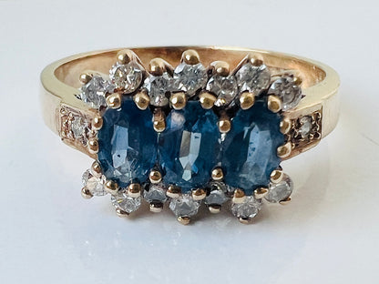 9ct Gold Sapphire & Diamond Ring