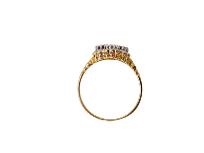 9ct Gold Amethyst & Diamond Ring