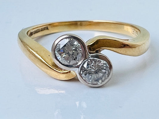 18ct Gold Diamond Toi Et Moi Ring