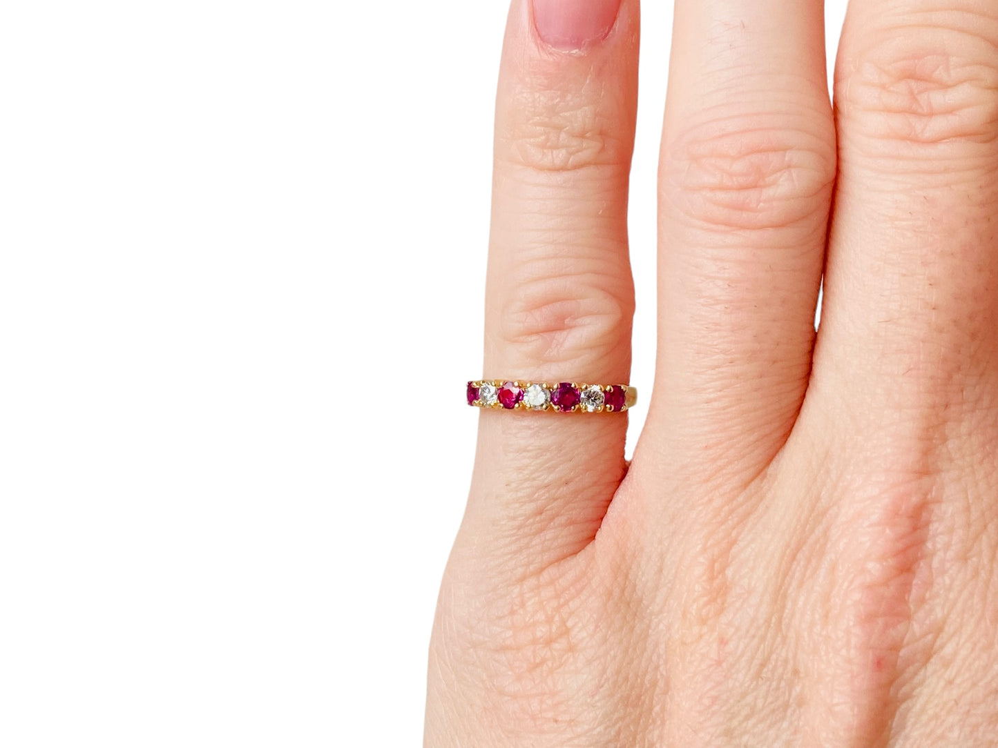 Vintage 18ct Gold Ruby & Diamond Ring