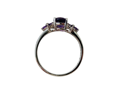 9ct Gold Amethyst & Diamond Ring