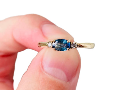 9ct Gold Topaz & Diamond Ring