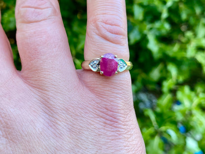 9ct Gold Ruby & Diamond Ring