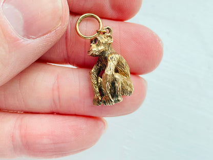 Vintage 9ct Gold Monkey Pendant