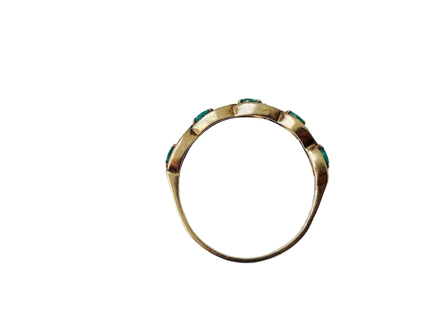 Vintage 9ct Gold Emerald & Diamond Ring