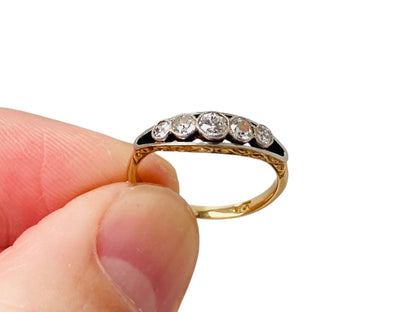 Antique 18ct Gold Five-Stone Diamond Ring