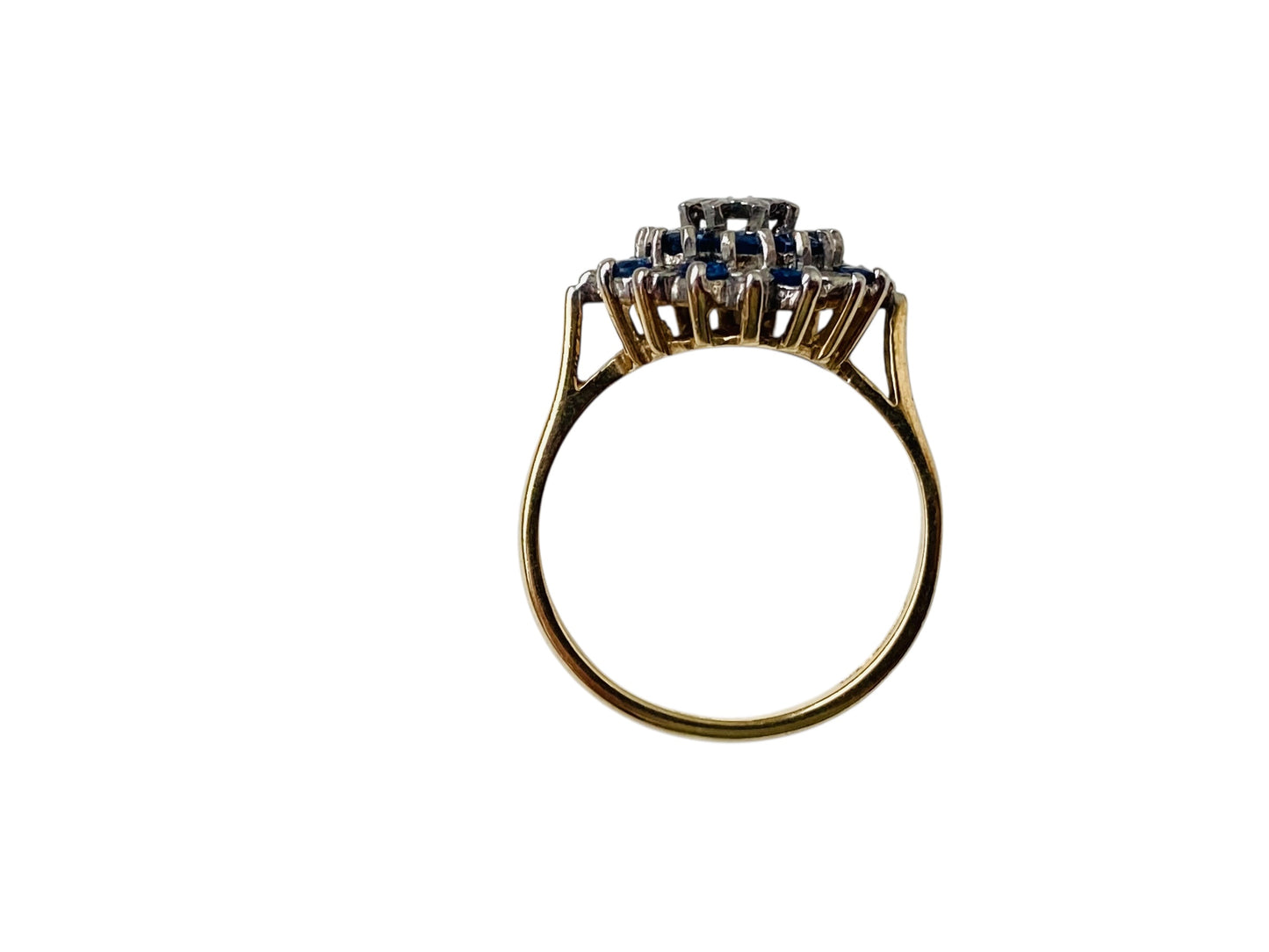9ct Gold Sapphire & Diamond Cluster Ring