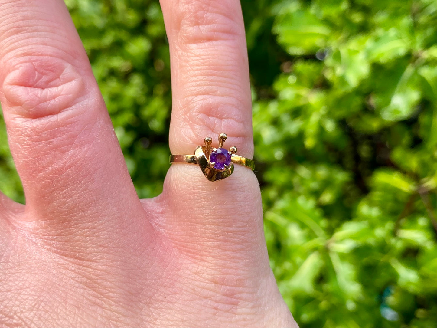 Vintage 9ct Gold Amethyst Ring