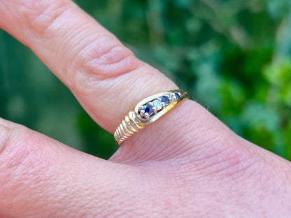 9ct Gold Sapphire & Diamond Ring