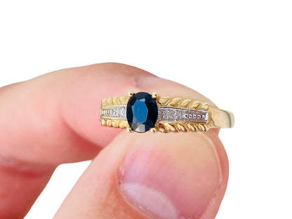 9ct Gold Sapphire & Diamond Ring