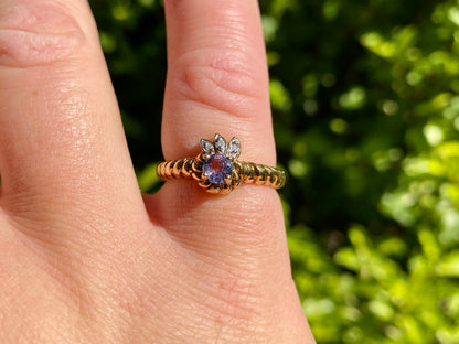 9ct Gold Tanzanite & Diamond Ring