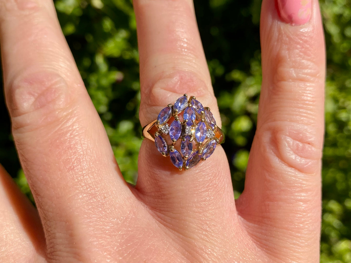 9ct Gold Tanzanite & Diamond Ring