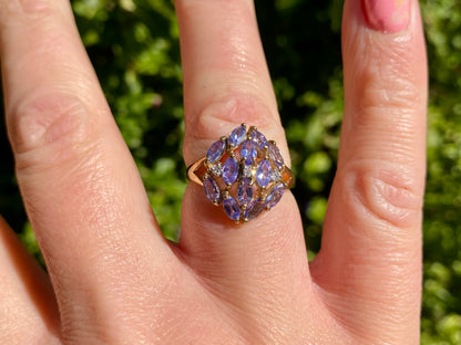 9ct Gold Tanzanite & Diamond Ring