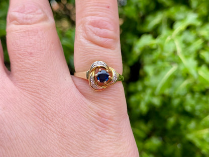 14ct Gold Sapphire & Diamond Ring