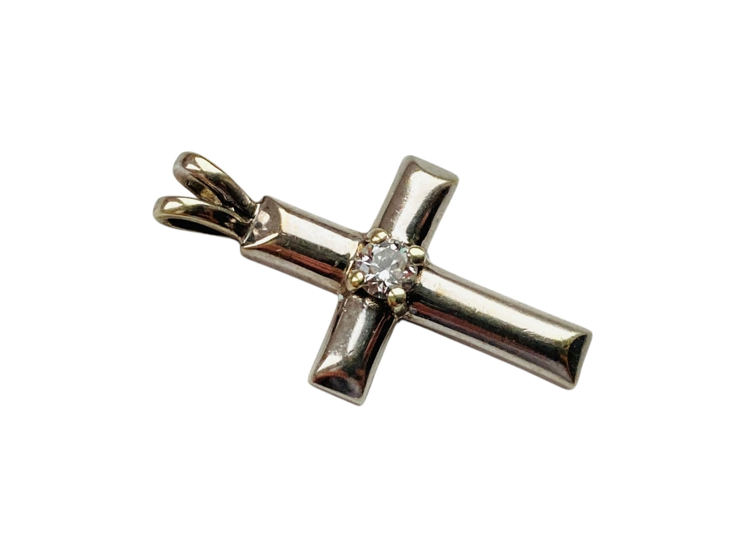 9ct Gold Diamond Cross Pendant