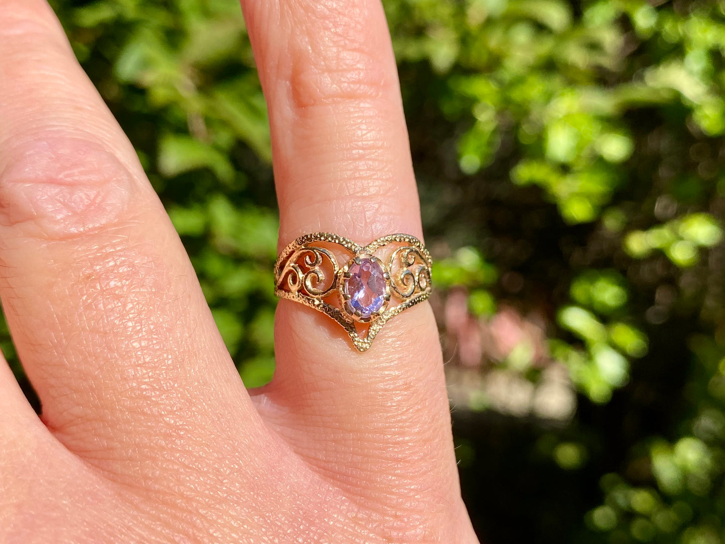 Vintage 9ct Gold Amethyst Ring