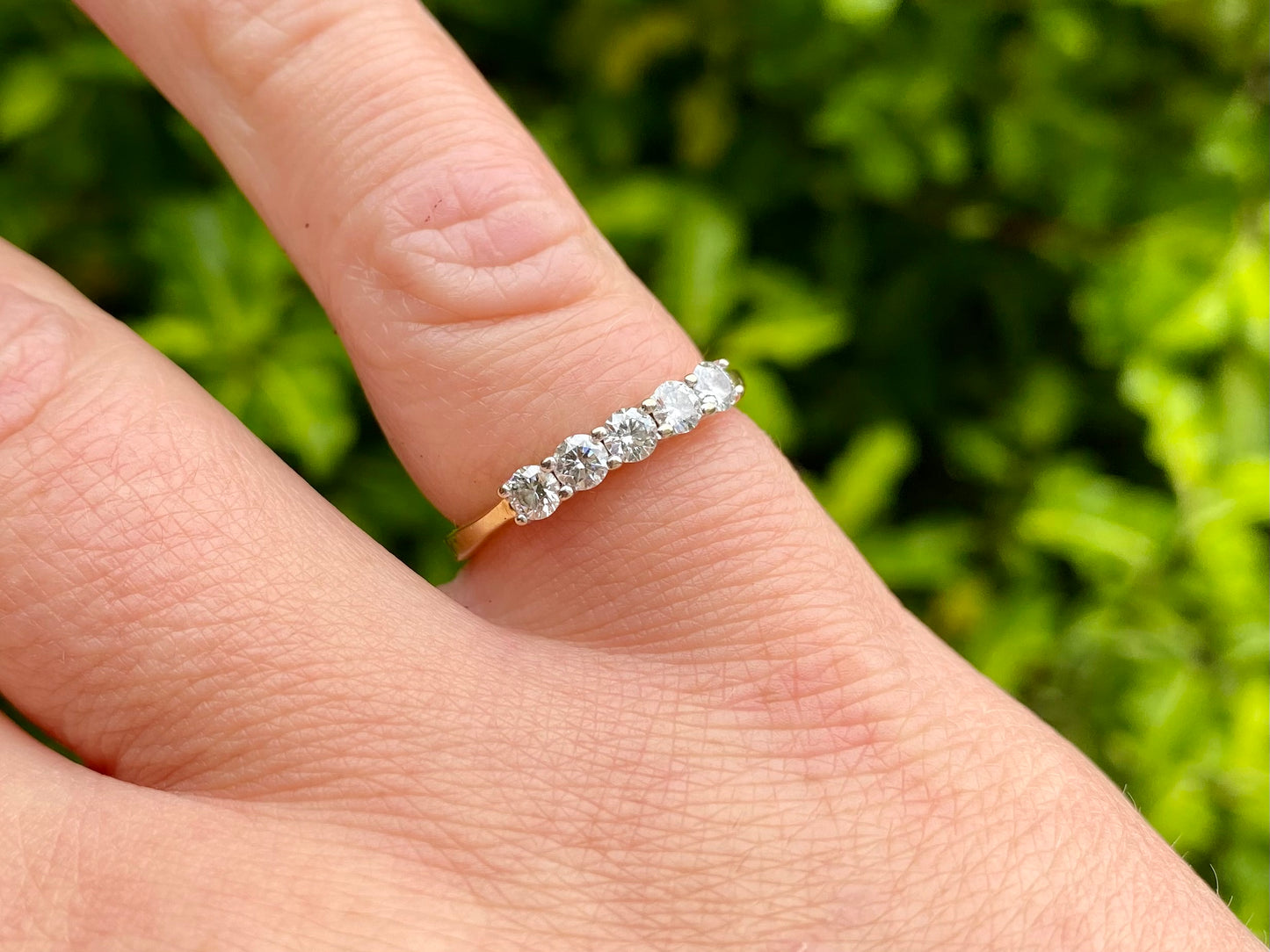 Vintage 18ct Gold Five-Stone Diamond Ring