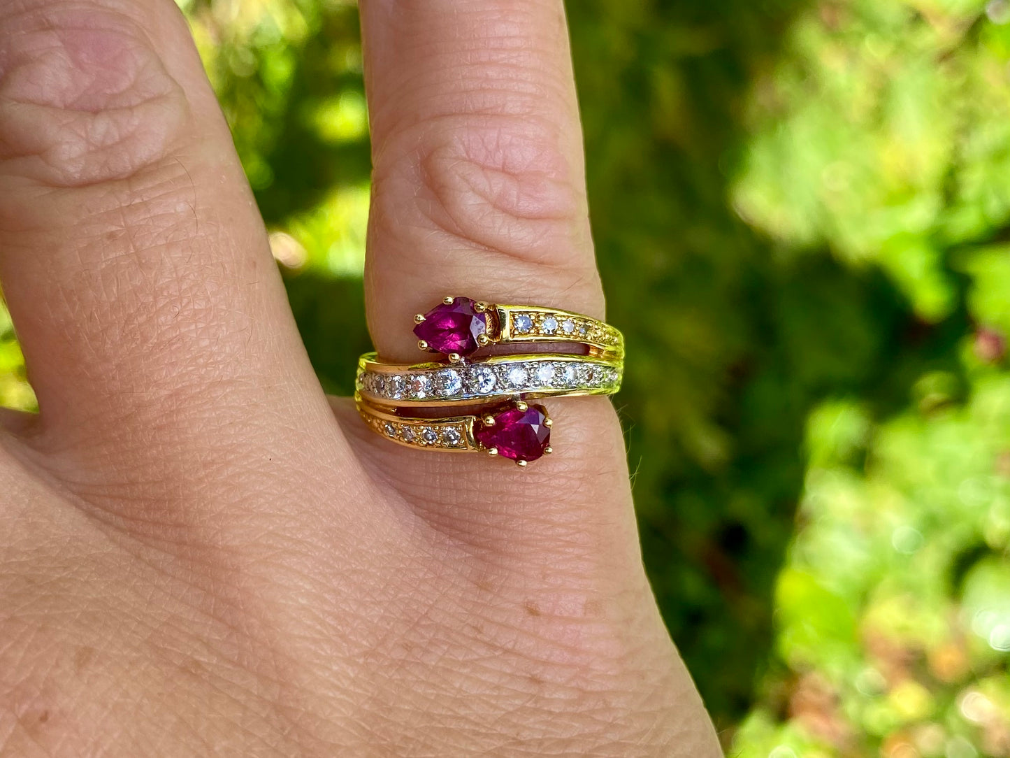 Vintage 18ct Gold Ruby & Diamond Ring