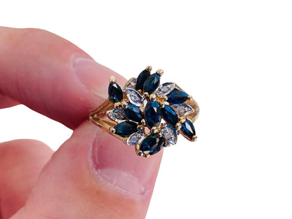 9ct Gold Sapphire & Diamond Ring