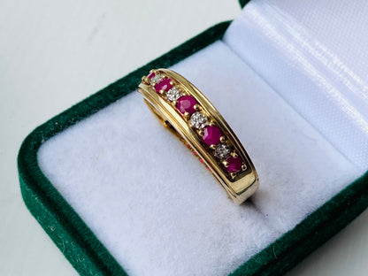 9ct Gold Ruby & Diamond Ring