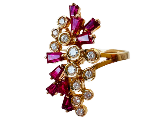 14ct Gold Ruby & Diamond Ring