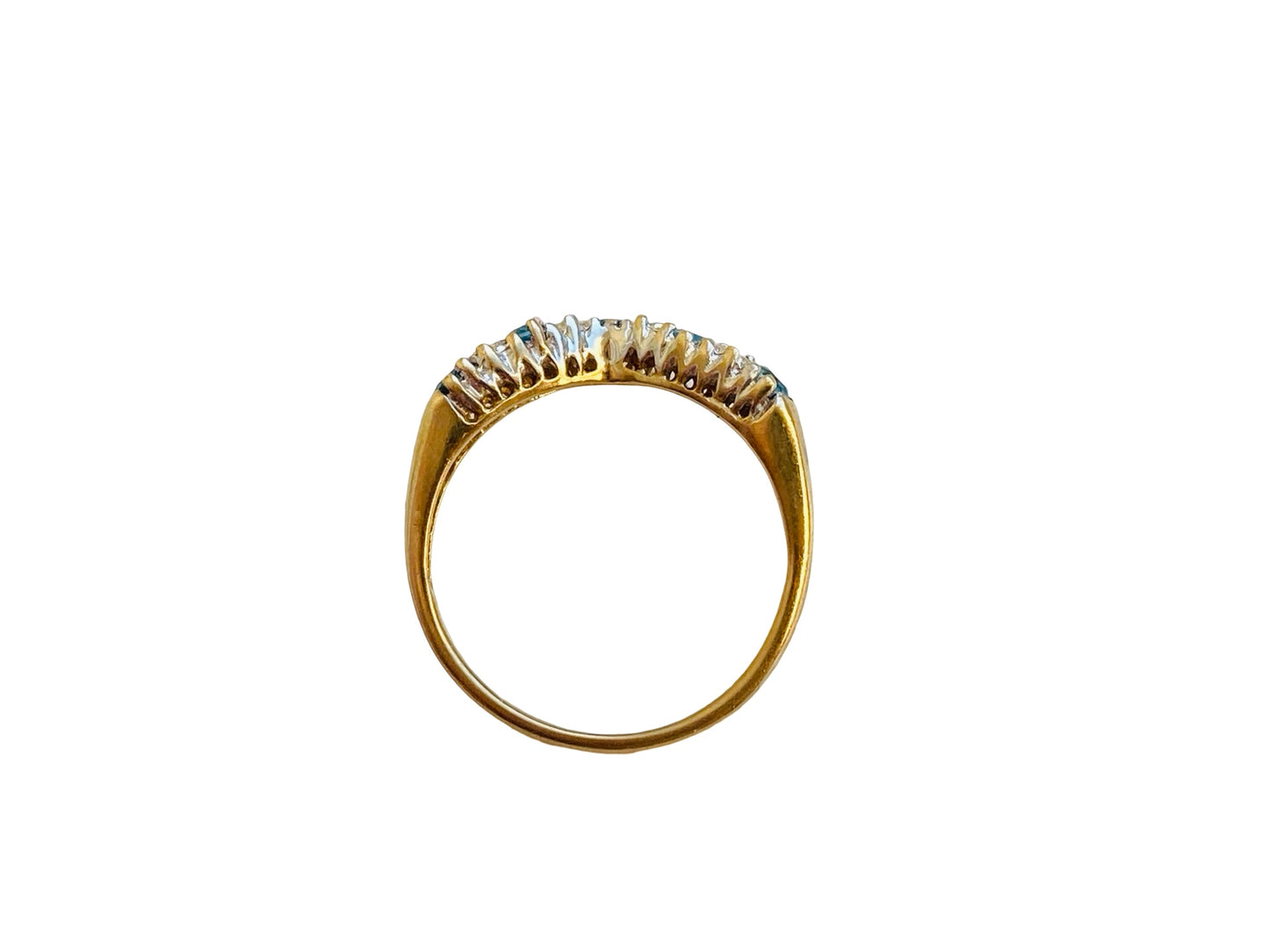 9ct Gold Topaz & Diamond Wishbone Ring