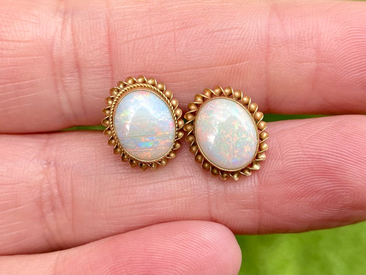 9ct Gold Opal Earrings