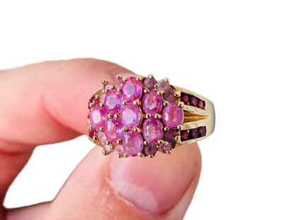 9ct Gold Pink Sapphire & Pink Tourmaline Ring