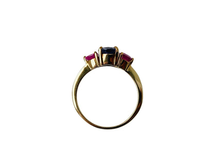 9ct Gold Iolite & Pink Sapphire Ring