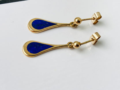 9ct Gold Lapis Lazuli Earrings