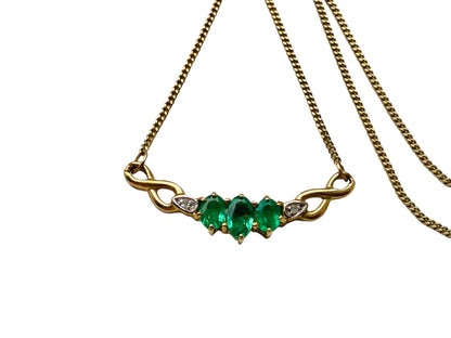 9ct Gold Emerald Pendant Necklace