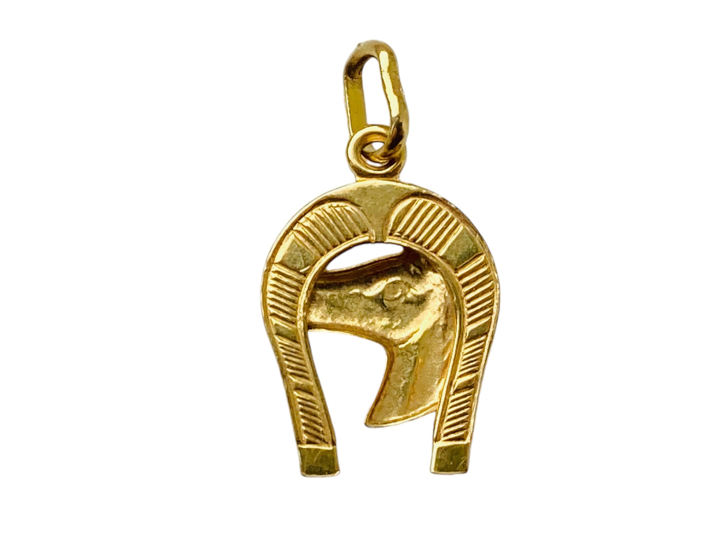 9ct Gold Horseshoe With Horse Pendant