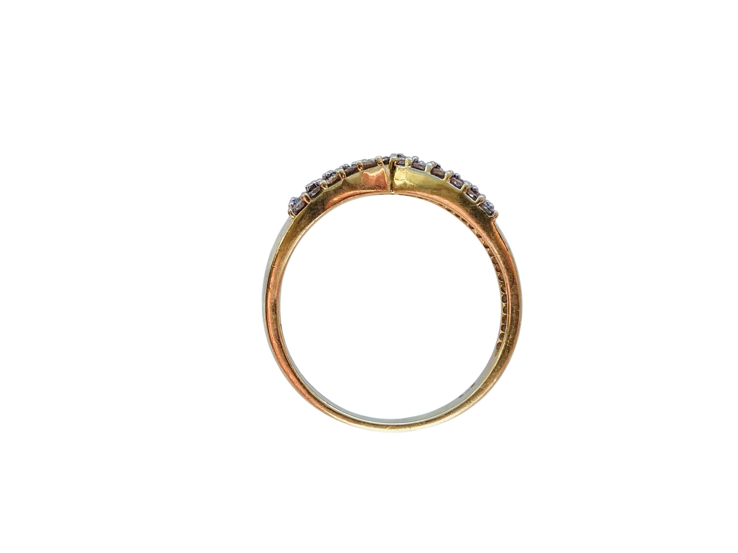 9ct Gold Champagne Diamond Wishbone Ring