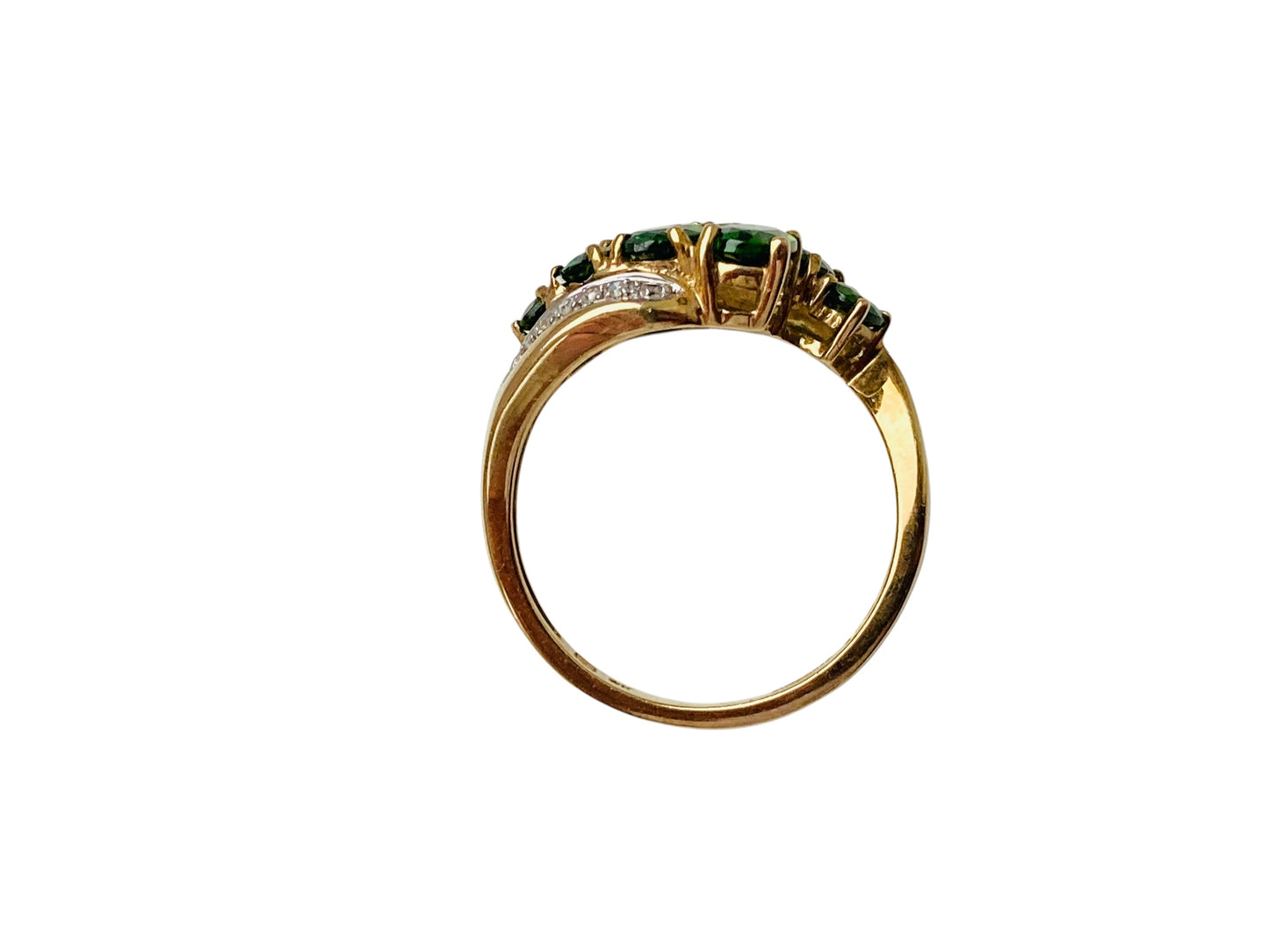 9ct Gold Diopside & Diamond Ring
