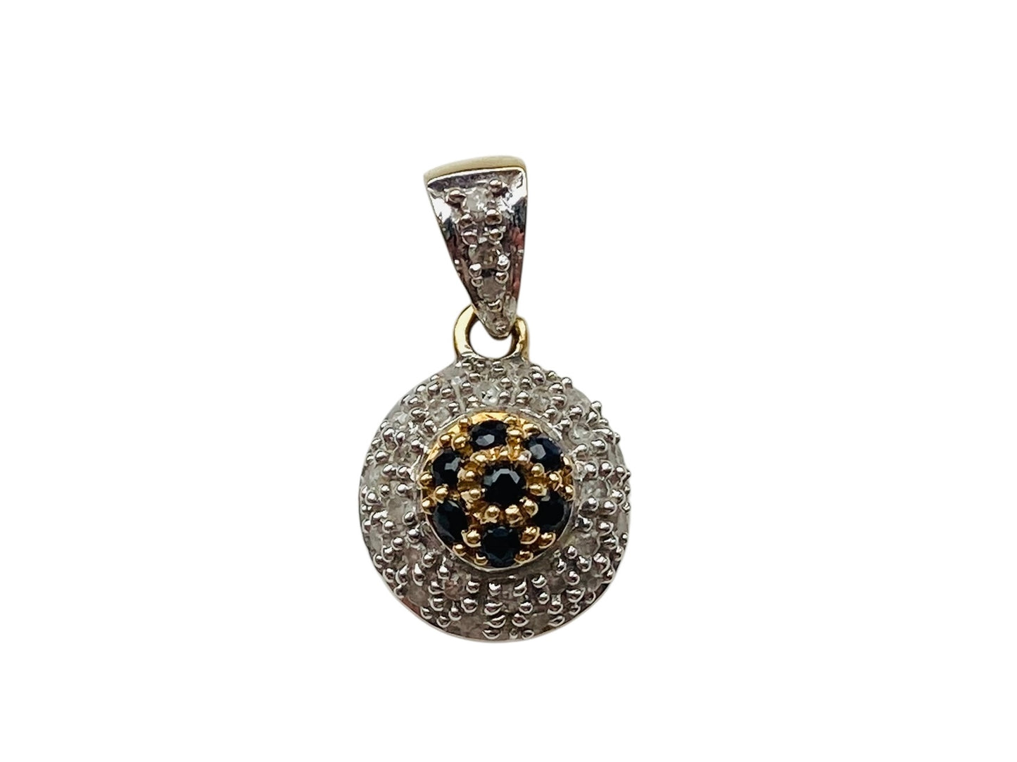 9ct Gold Black & White Diamond Pendant