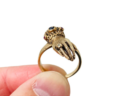 Vintage 9ct Gold Hand Ring