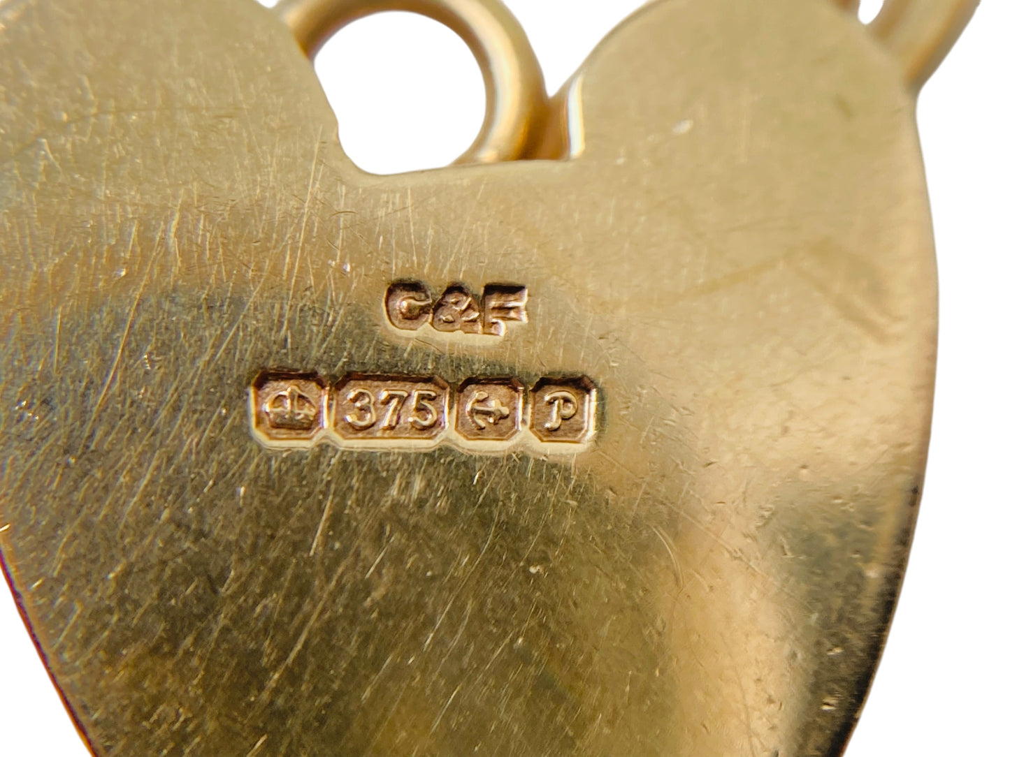 Vintage 9ct Gold Heart Padlock Clasp