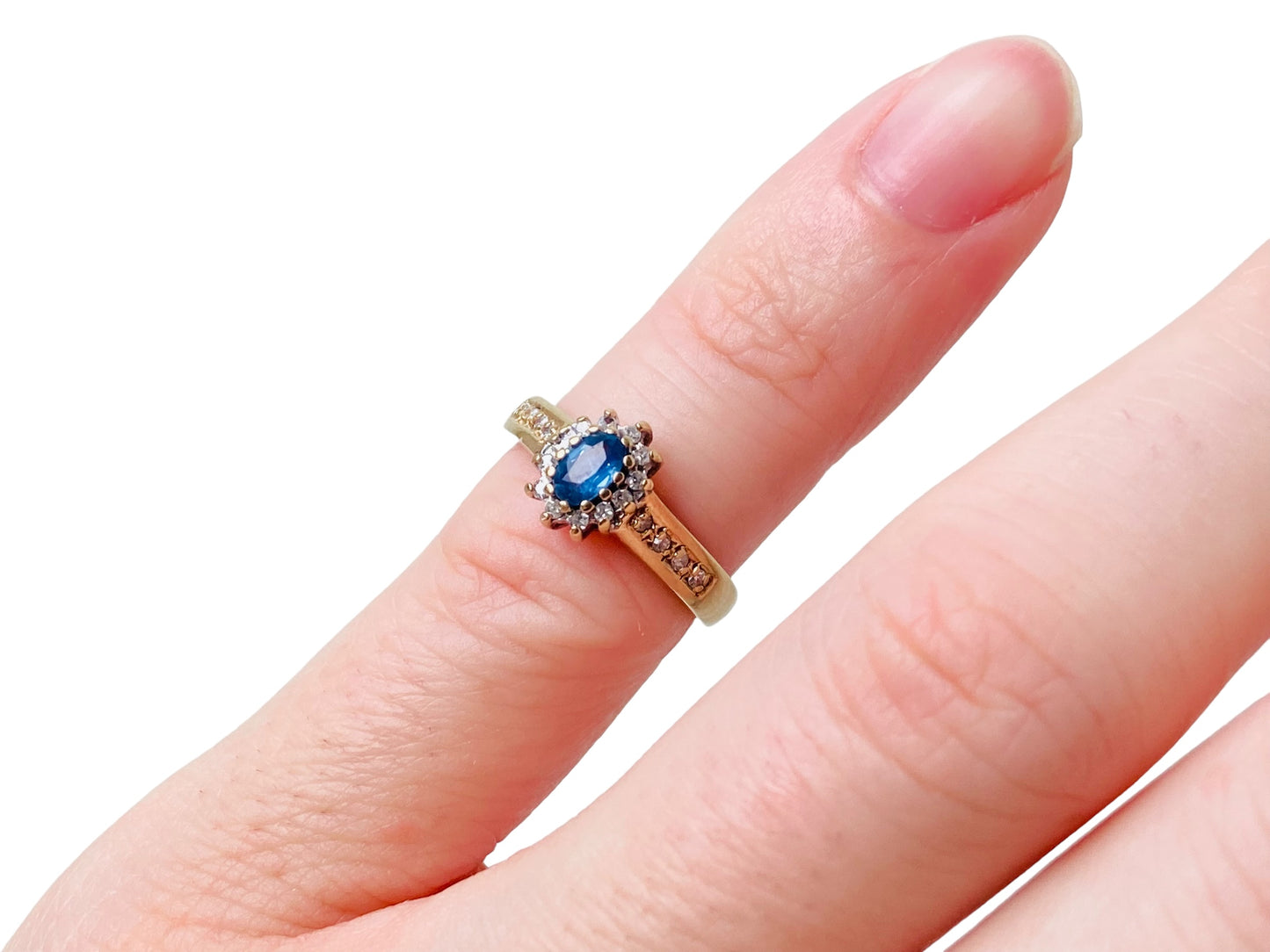 Vintage 9ct Gold Sapphire & Diamond Ring