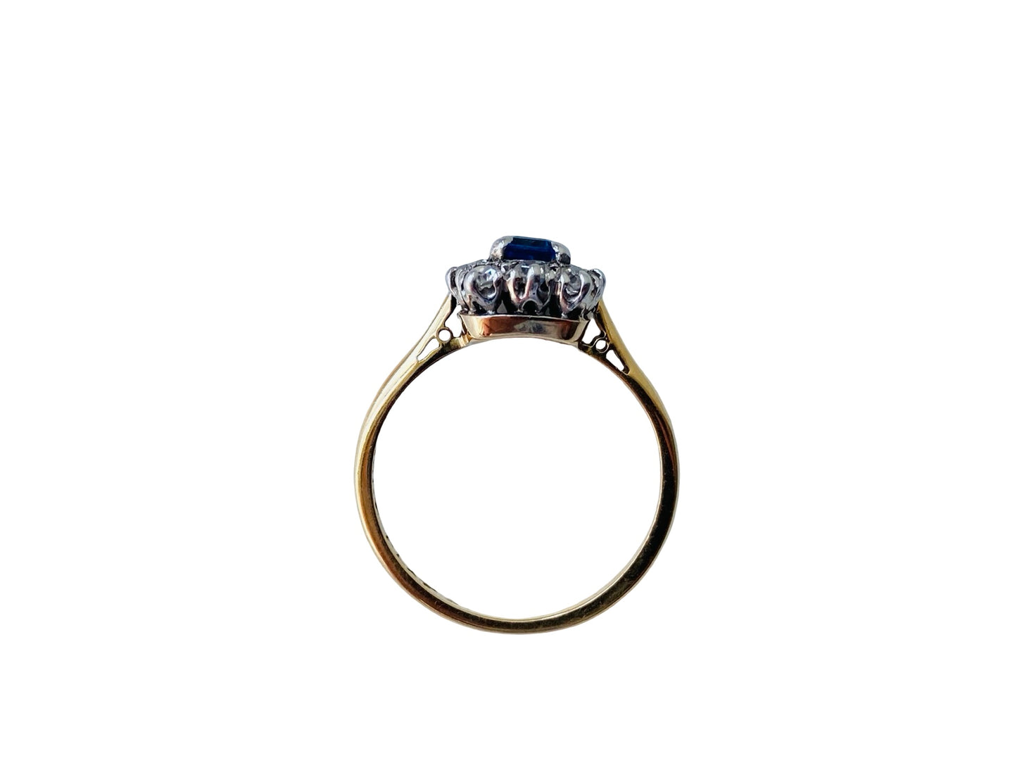 Antique 18ct Gold & Platinum Sapphire & Diamond Ring