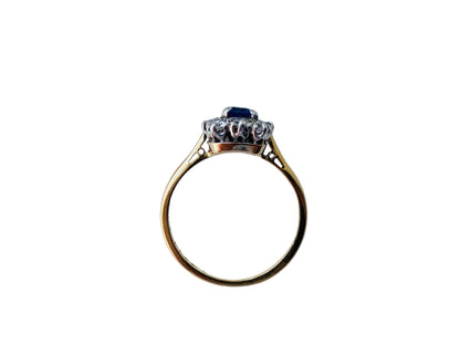 Antique 18ct Gold & Platinum Sapphire & Diamond Ring
