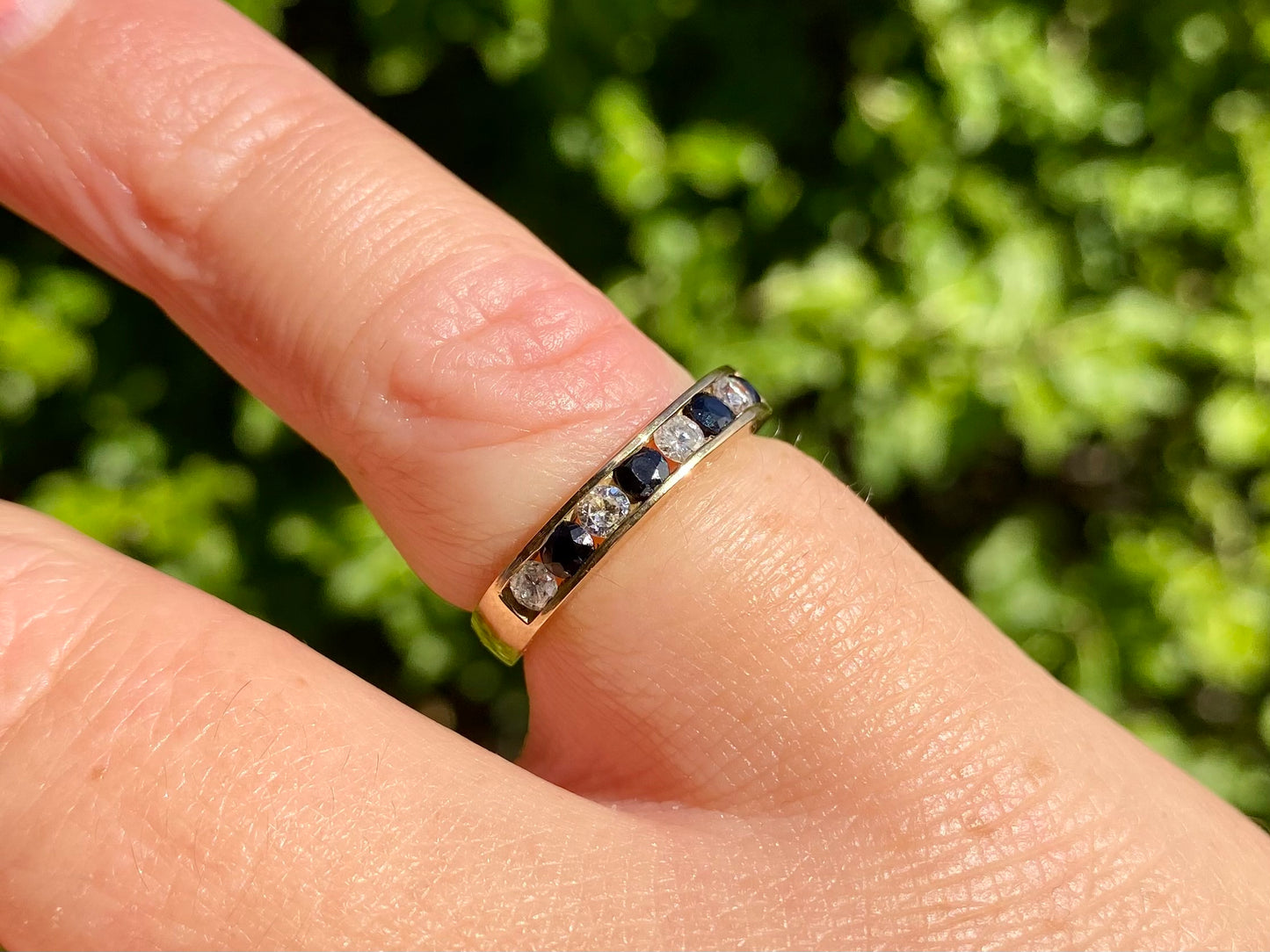 Vintage 9ct Gold Sapphire & Diamond Ring