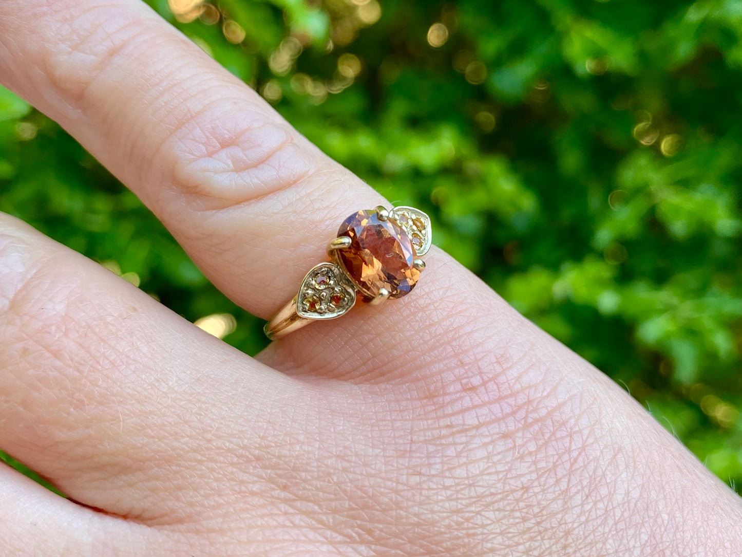 9ct Gold Imperial Topaz & Citrine Ring