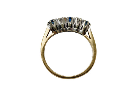 Vintage 9ct Gold Sapphire & Diamond Ring