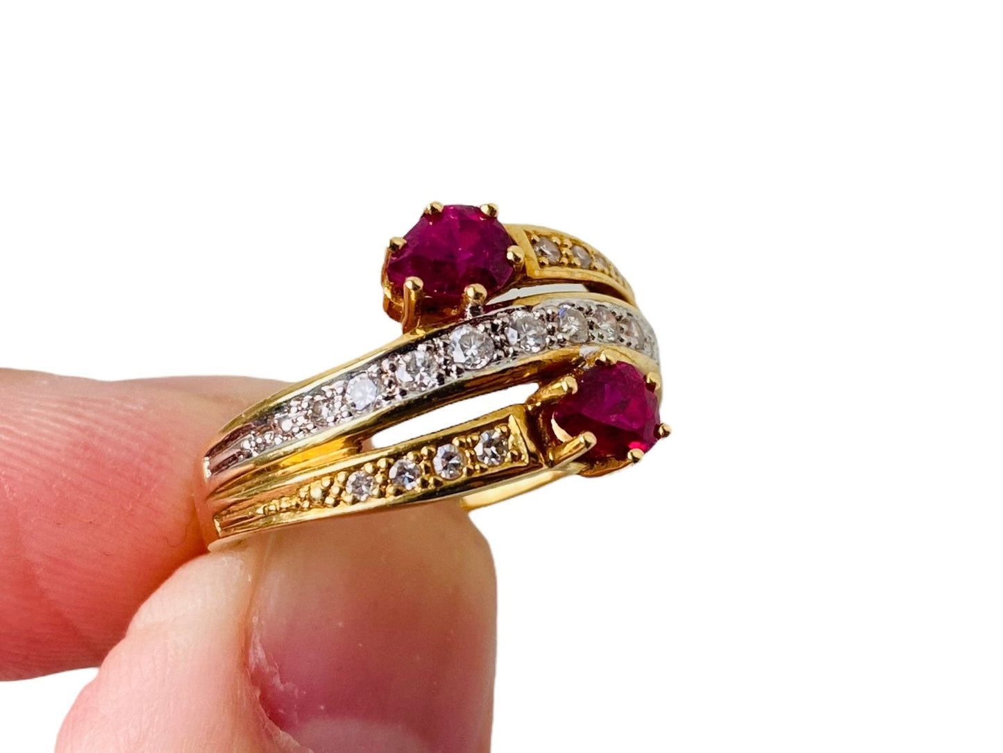 Vintage 18ct Gold Ruby & Diamond Ring