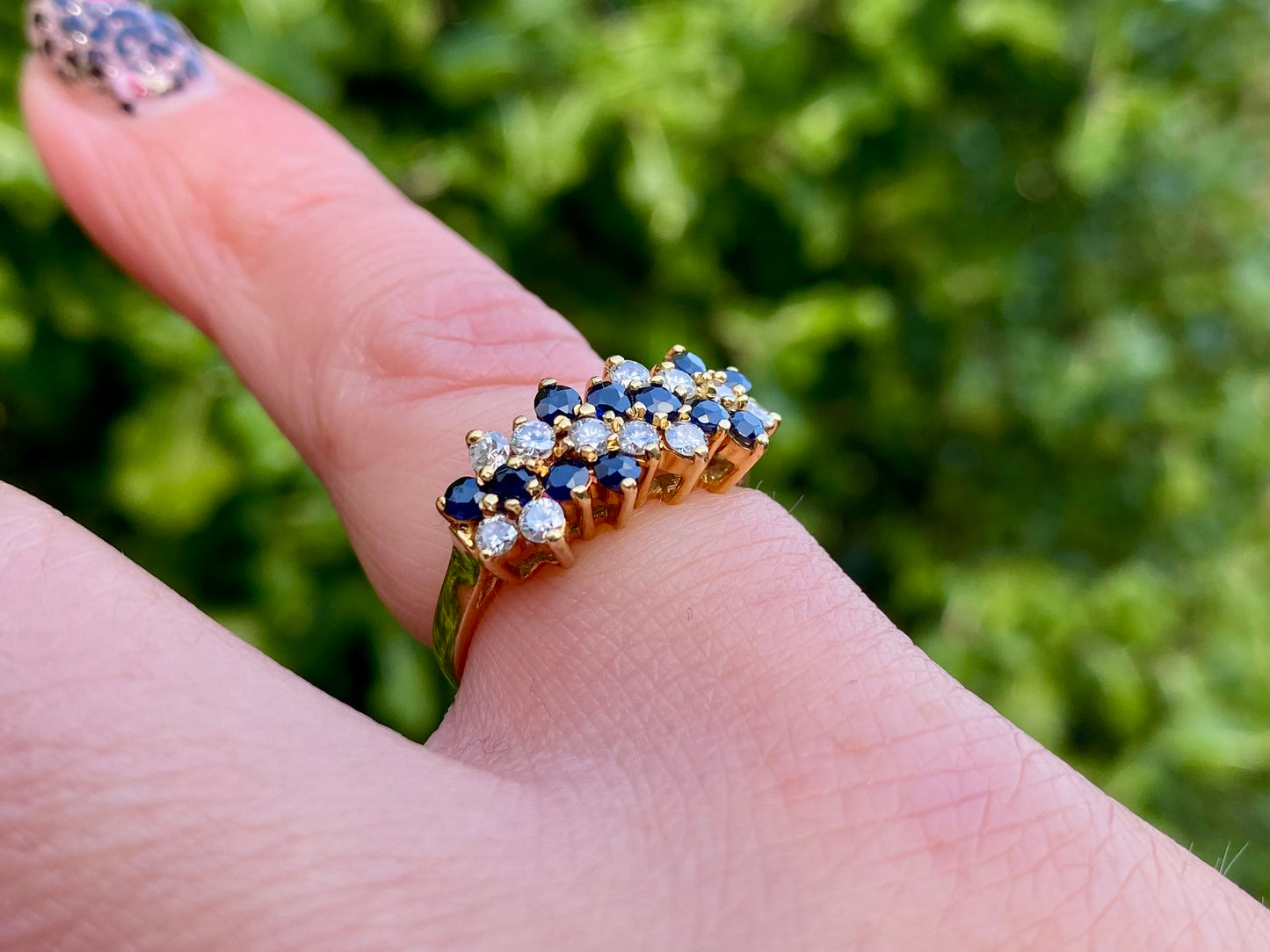 Vintage 18ct Gold Sapphire & Diamond Ring