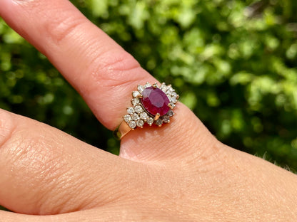 9ct Gold Ruby & Diamond Ring