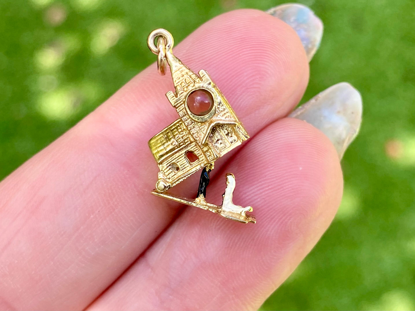 Vintage 9ct Gold Church Stanhope Lens Charm or Pendant