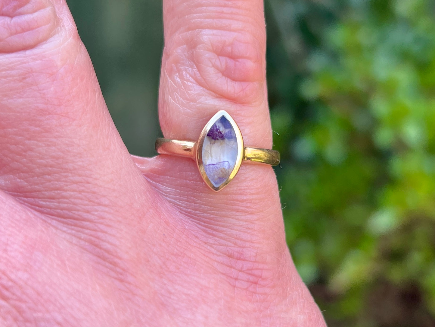 9ct Gold Blue John Ring